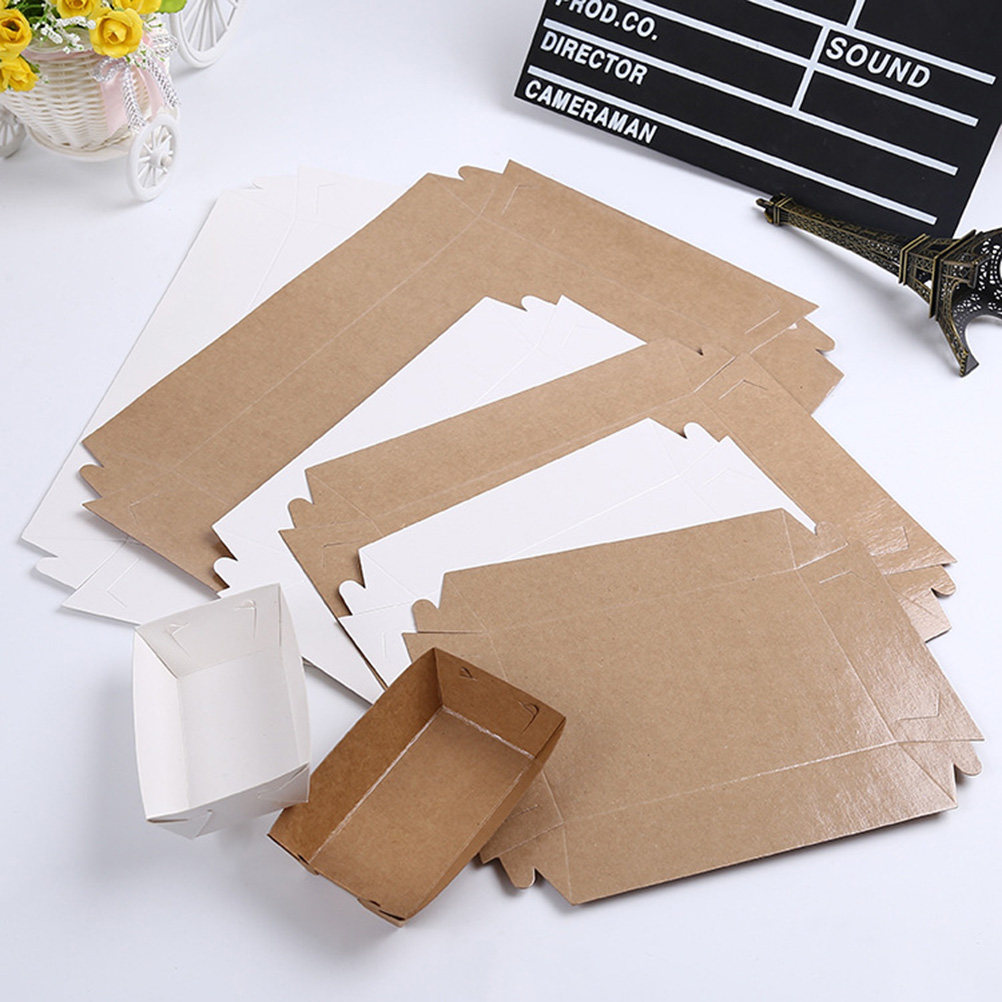 Kraft Paper Box - 30 stuks bootvormige wegwerpverpakkingsdoosjes van kraftpapier
