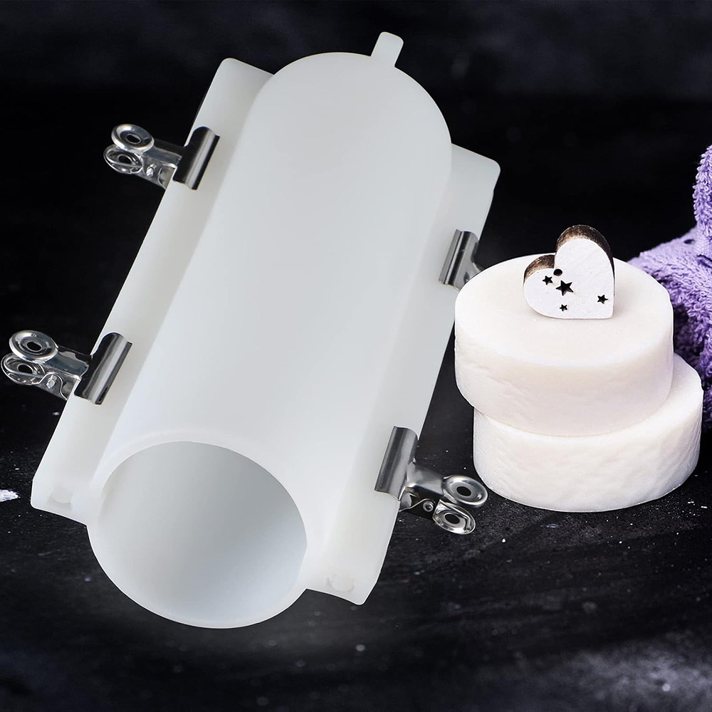 Candle Supplies In Bulk - Grote cilindrische zeepvorm met clips, 1000ml