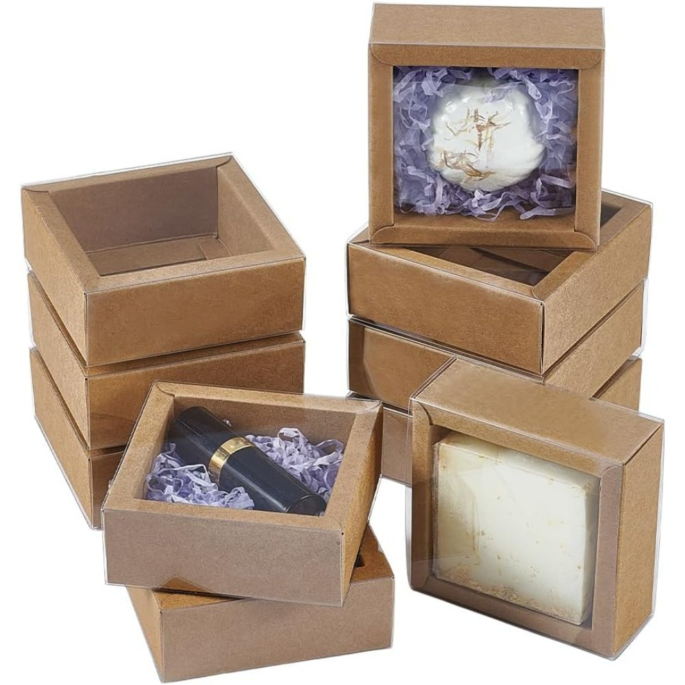 Kraft Paper Box - 16 stks Kraftpapier Lade Doos 3.2x3.3x1.3