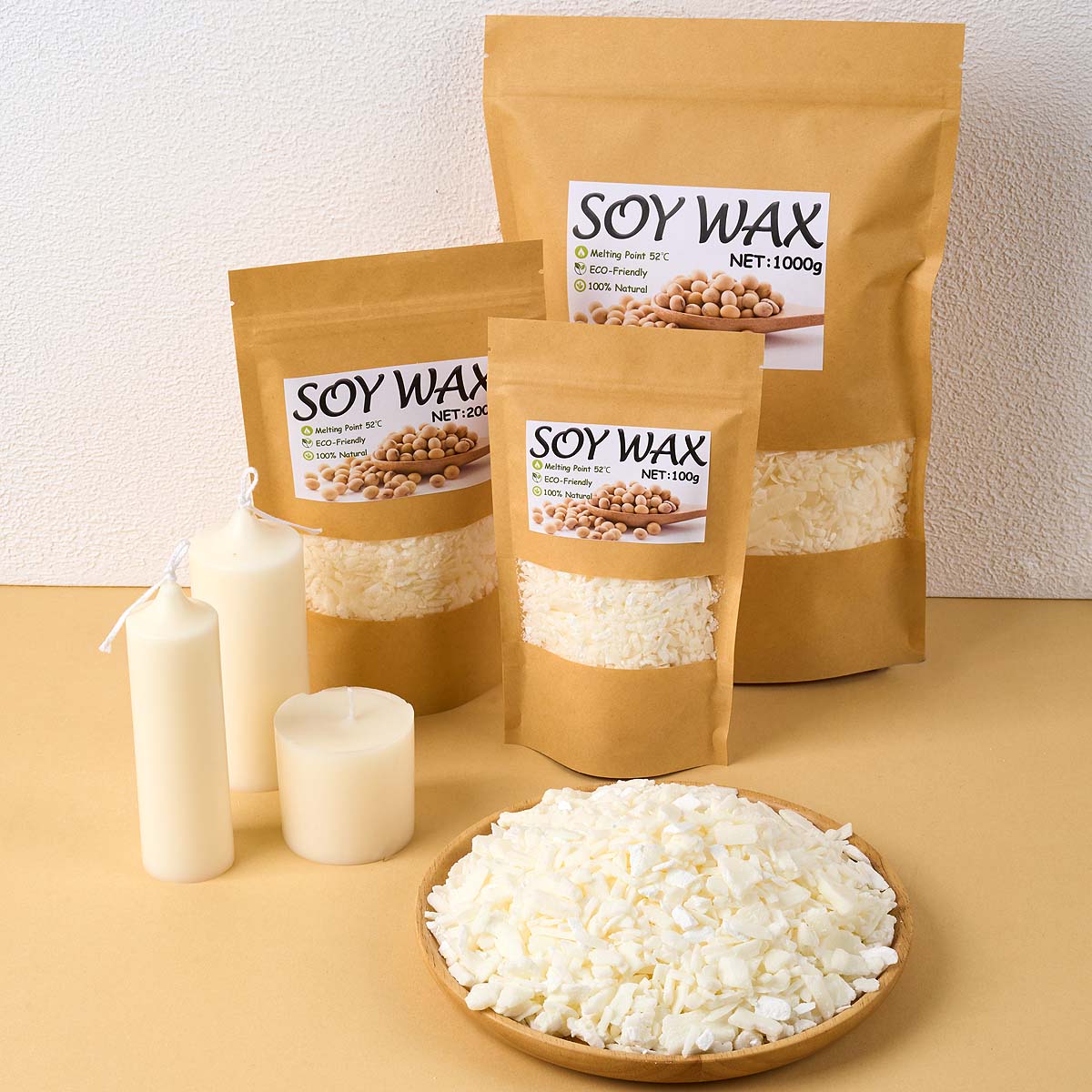 Candle Supplies In Bulk - 1 pond zuiver witte sojawas voor