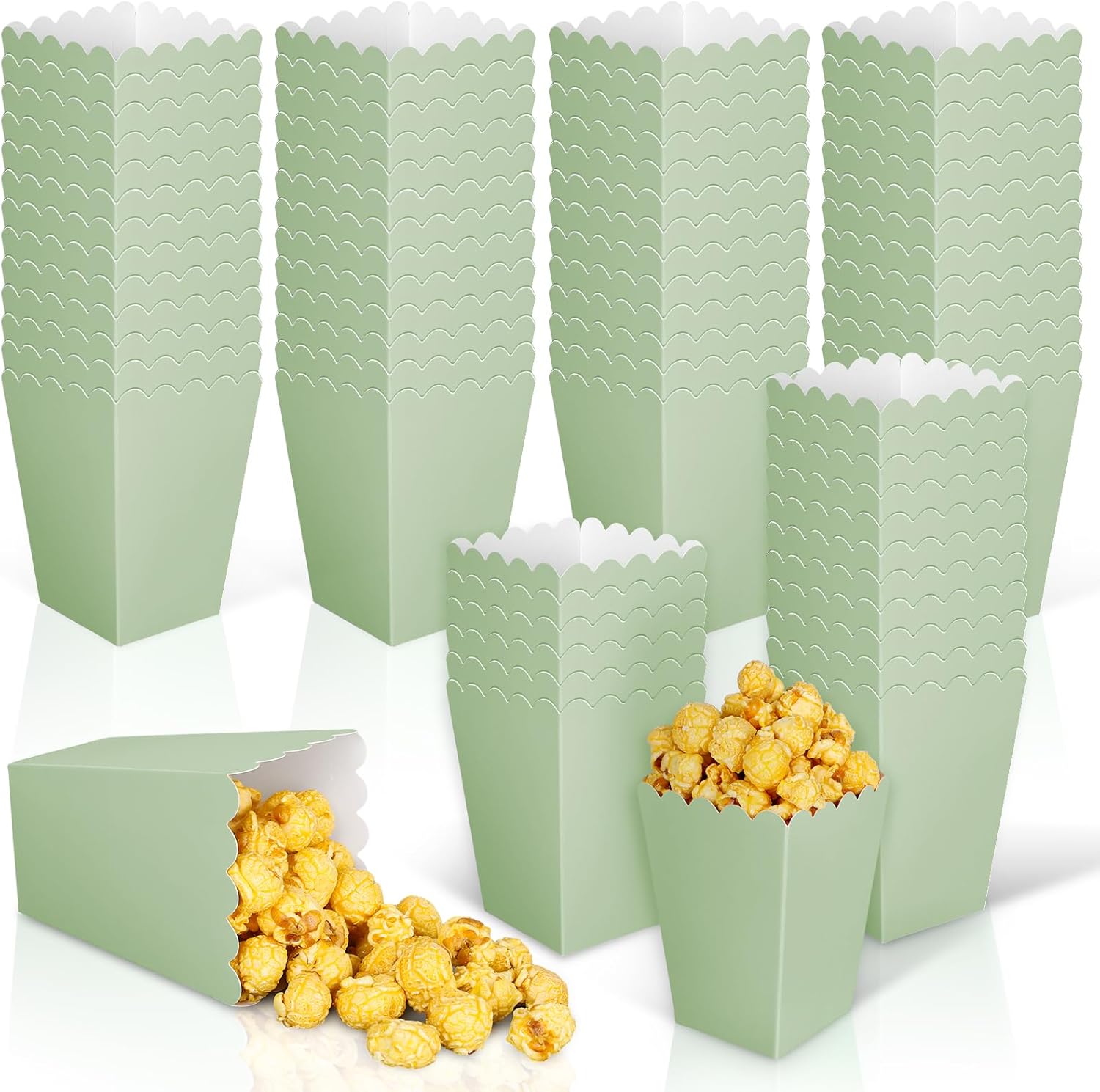 Kraft Paper Box - 12 stuks saliegroene mini-popcorndozen groene popcornemmers